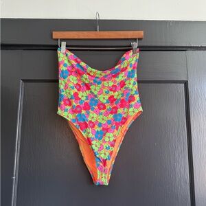 Frankie's Bikinis Stella strapless one piece swim suit